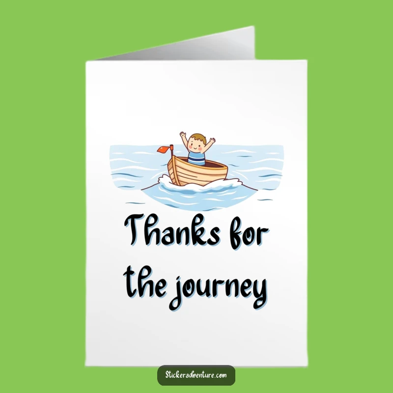 Free Printable Thank You Card: Grateful Boat Character