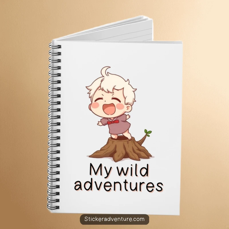 Funny Notebook: A character laughing heartily while stumbling over a visible tree root, perfect for jotting notes.