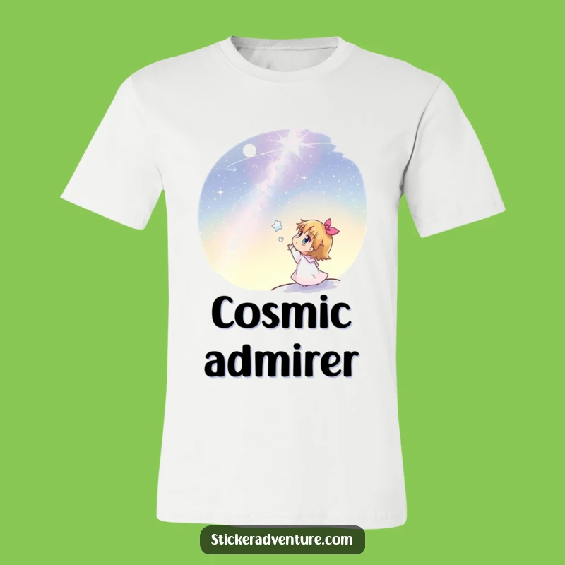 Funny Stargazer T-Shirt: Joyful Character Admires Stars, Awesome Funny Gift