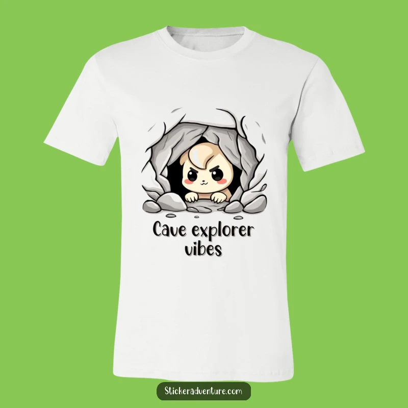 Funny Cave Explorer T-Shirt: Nervous Grin Hilarious Adventure Tee