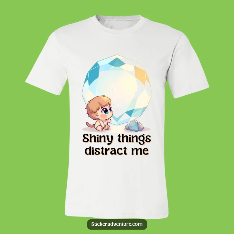 Funny Curious Gemstone Wonder T-Shirt - Enchanting Character Tee