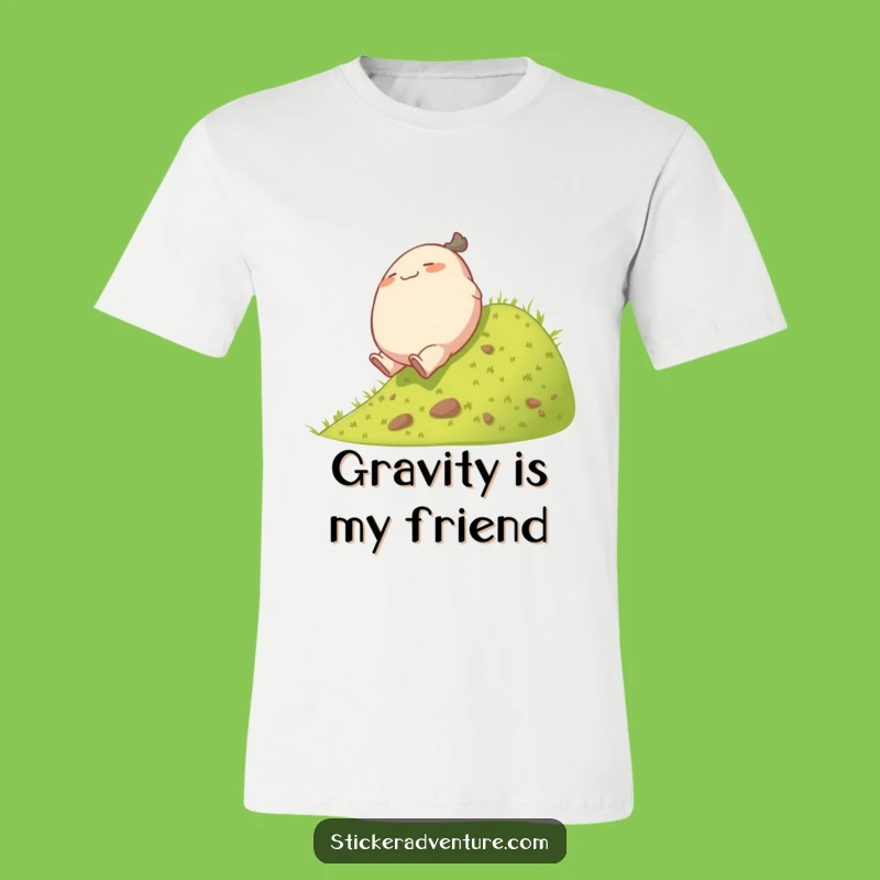 Funny Plump Character T-Shirt: Playful Tumble Hilarious Hill Descent Tee