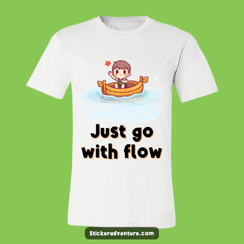 Funny Raft Lake T-Shirt: Cheerful Character Steers Adventure Tee Gift