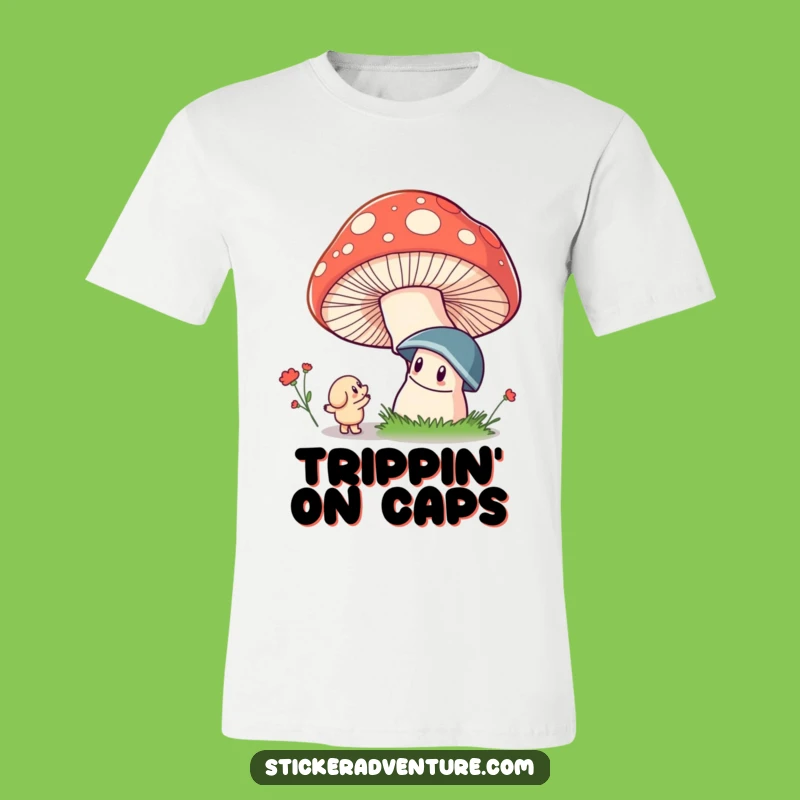 Funny Fantasy Forest T-Shirt: Whimsical Character & Mushroom, Great Funny Gift