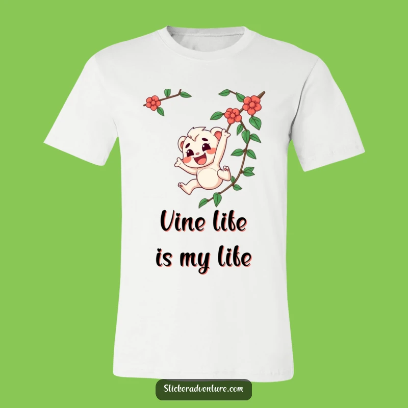 Funny Determined Vine Swinger T-Shirt - Hilarious Character Action Tee