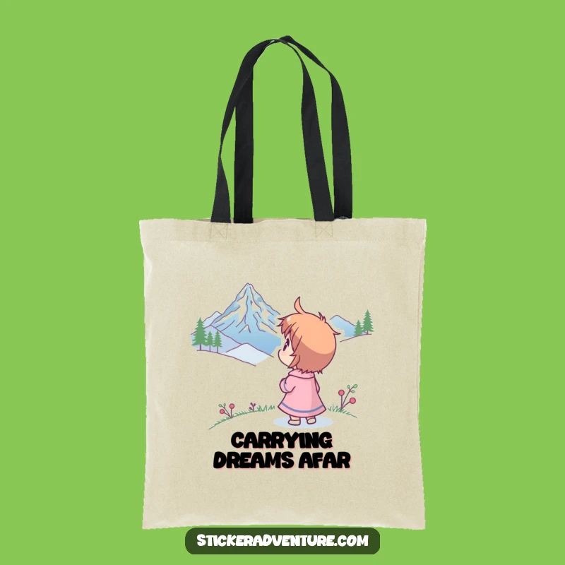 Funny Mountain Peak Wonder Tote Bag: Carry Your Dreams with Humorous Awe.