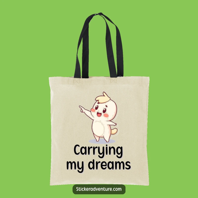Funny Tiny Adventure Tote Bag: Wonder Pointing Graphic, Practical Funny Gift