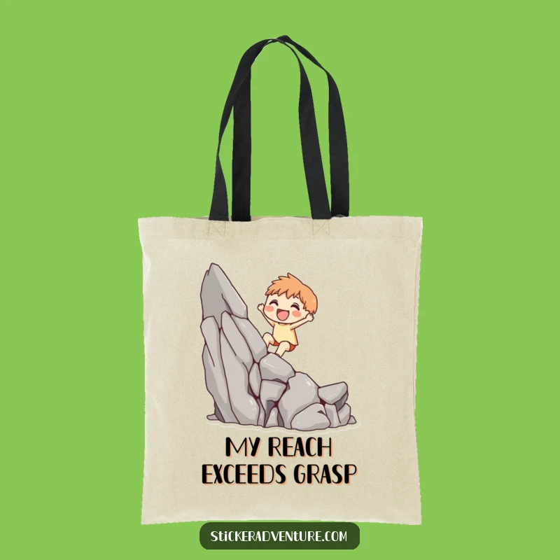 Funny Cliff Scaling Character Tote Bag: Carry Your Essentials with a Smile!