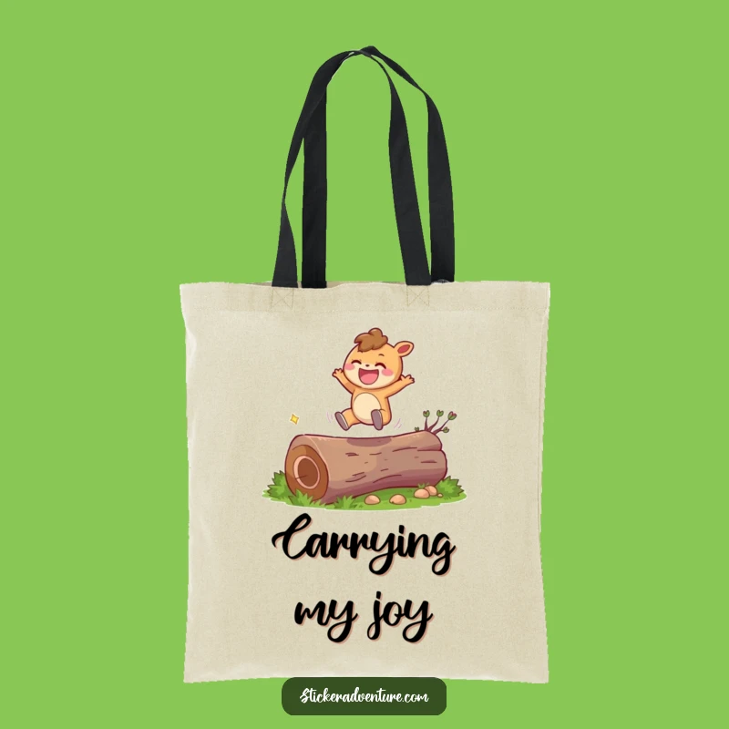 Funny Joyful Leaping Character Tote Bag - Chic & Cheerful Carry-all