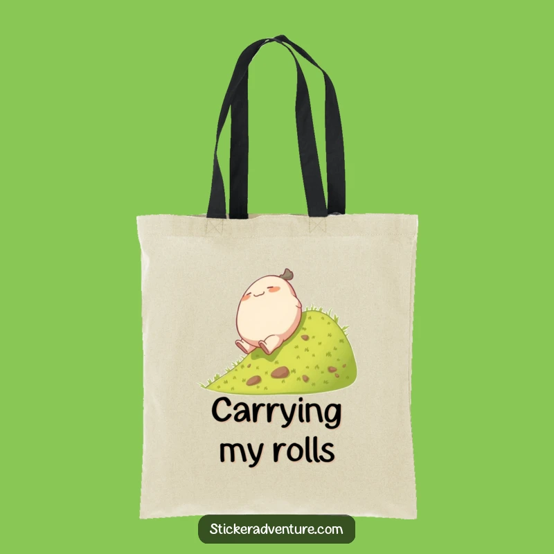 Funny Rolling Character Tote Bag: Carry Your Fun with Playful Tumbles