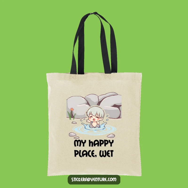 Funny Splashing Stream Tote Bag - Whimsical Water Companion Gift