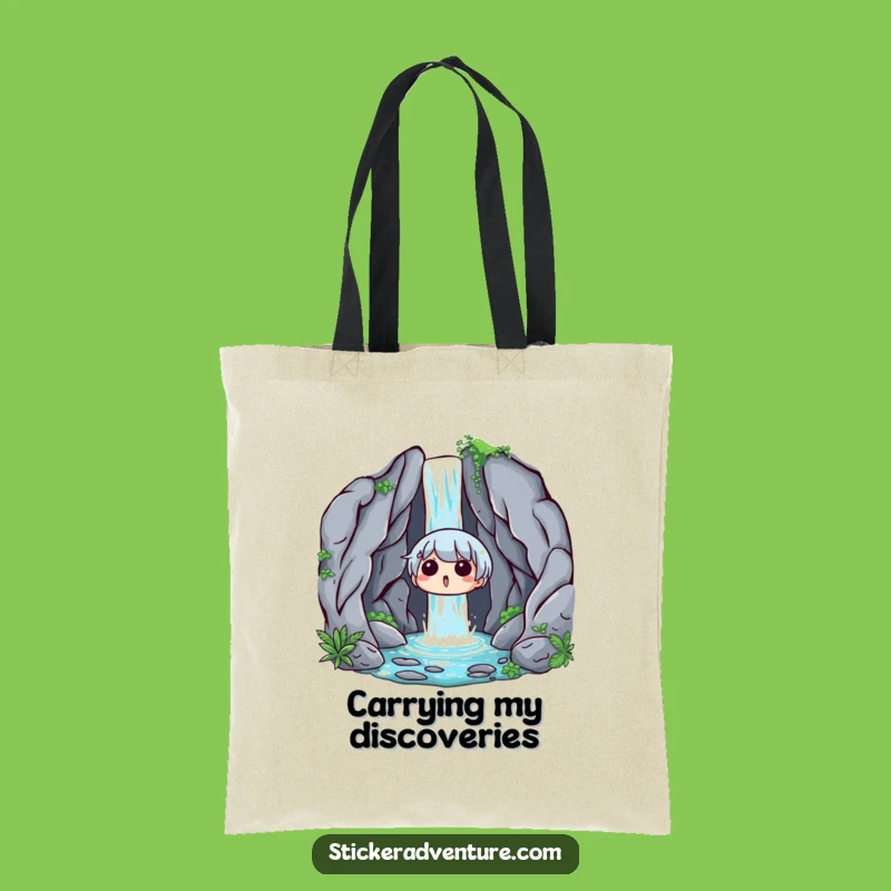 Funny Waterfall Surprise Tote Bag: Carry Your Discoveries with Nature's Charm