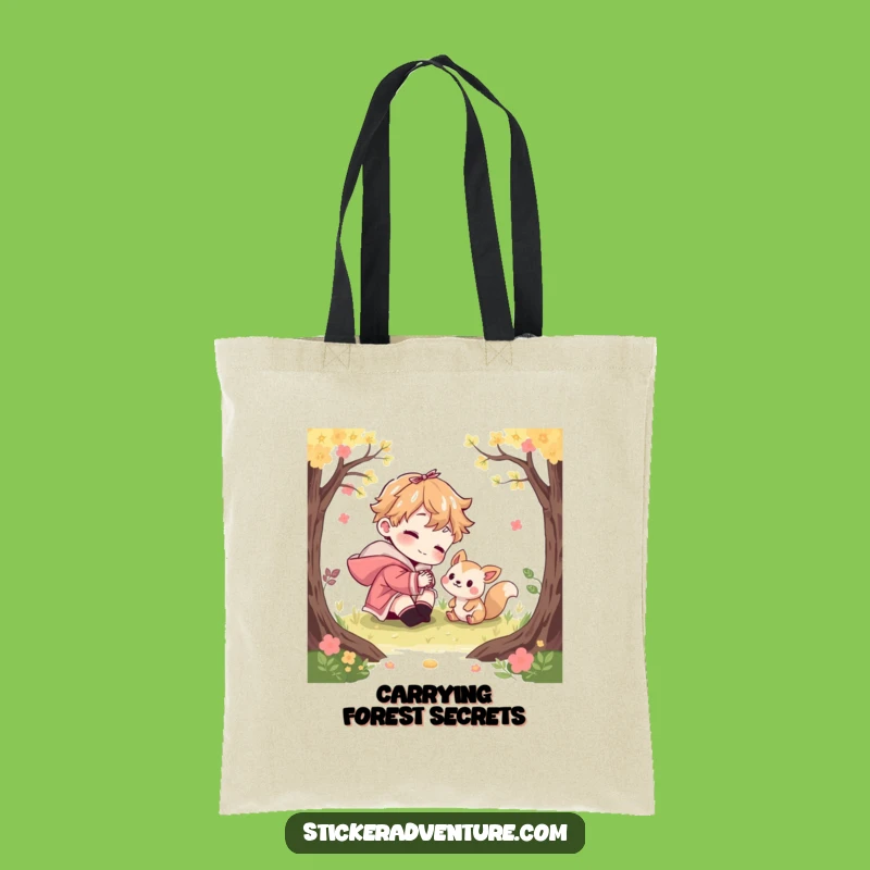 Funny Woodland Creature Tote Bag: Playful Character Nature Gift