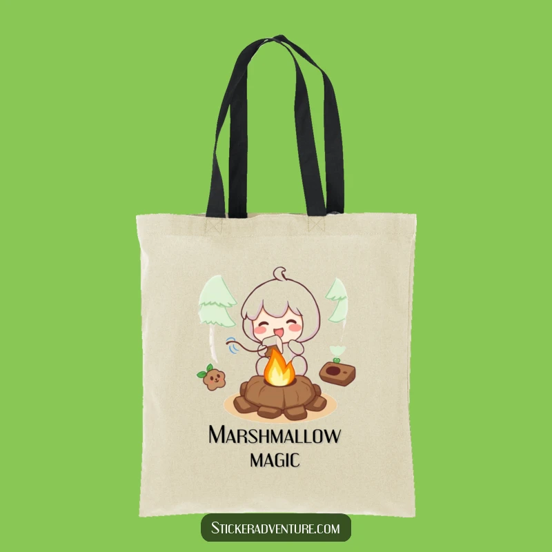 Funny Roasting Marshmallow Tote Bag: Campfire Essential, a Practical Funny Gift