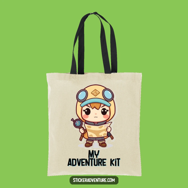 Funny Kawaii Explorer Tote Bag: Carry Your Map, Practical Gift