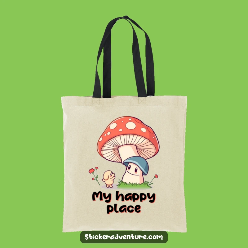 Funny Magical Forest Tote Bag: Whimsical Character, Mushroom Design, Fun Funny Gift